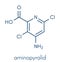 Aminopyralid herbicide molecule. Skeletal formula