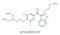 Amiodarone antiarrhythmic drug molecule. Skeletal formula.