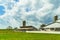 Amish country farm barn field agriculture in Lancaster, PA US