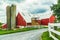 Amish country farm barn field agriculture in Lancaster, PA US