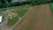 Amish Farmers Harvesting there Fall Crops as Seen by Drone