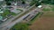 Amish Farmers Harvesting there Fall Crops as Seen by Drone