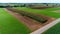 Amish Farmers Harvesting there Fall Crops as Seen by Drone