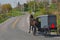 Amish horse and buggy on the road