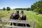 Amish horse drawn hay wagon