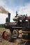 Amish steam tractor engine preparing to plow