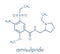 Amisulpride drug molecule. Skeletal formula
