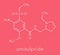 Amisulpride drug molecule. Skeletal formula