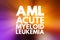 AML - Acute Myeloid Leukemia acronym, medical concept background