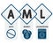 AML - Anti Money Laundering acronym business concept background.