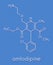 Amlodipine hypertension high blood pressure drug molecule. Skeletal formula.