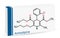 Amlodipine molecule. It is vasodilator, antihypertensive drug group of dihydropyridine calcium channel blockers. Paper