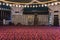 Amman - September 30, 2018: Inside the prayer hall of the Mosque of King Abdullah I in the center of Amman, Jordan