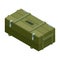 Ammo box vector icon. Isometric vector icon isolated on white background military box .