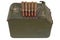 Ammo Can for ammunition belt and 12.7Ã—108mm cartridges for a 12.7 mm heavy machine gun DShK used by the former Soviet Union