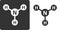 Ammonia NH3 molecule, flat icon style. Atoms shown as circles