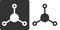 Ammonia NH3 molecule, flat icon style. Atoms shown as circles nitrogen large, hydrogen small