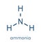 Ammonia NH3 molecule. Skeletal formula.