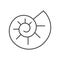 Ammonite icon, set of ocean life, line design vector