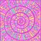 Ammonite shell spiral pattern. Colorful psychedelic folk festival poster and flyer design. Pastel goth colors. Shell texture.