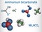 Ammonium bicarbonate, NH4HCO3, bicarbonate of ammonia, ammonium hydrogen carbonate molecule. It is food additive Ð•503. Structural