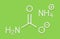 Ammonium carbamate, chemical structure. Skeletal formula.