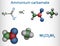 Ammonium carbamate molecule. It is organic compound consisting of ammonium and carbamate. Structural chemical formula and molecule