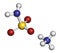 Ammonium sulfamate herbicide (weed killer) molecule. Atoms are represented as spheres with conventional color coding: hydrogen (