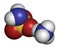 Ammonium sulfamate herbicide (weed killer) molecule. Atoms are represented as spheres with conventional color coding: hydrogen (