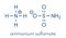 Ammonium sulfamate herbicide weed killer molecule. Skeletal formula.