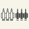 Ammunition line and glyph icon. Bullets vector illustration isolated on white. Cartridge outline style design, designed