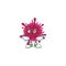 Amoeba coronaviruses mascot icon design style with Smirking face