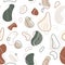 Amoeba seamless pattern conceptual modern art with creative elements and earth tones. Repeat background with liquid