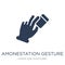 Amonestation gesture icon. Trendy flat vector Amonestation gesture icon on white background from Hands and guestures collection
