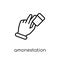 Amonestation gesture icon. Trendy modern flat linear vector Amonestation gesture icon on white background from thin line Hands