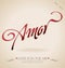 Amor hand lettering (vector)