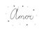 Amor phrase handwritten with a calligraphy brush. Love in spanish. Modern brush calligraphy. Isolated word black