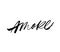 Amore handwritten ink brush vector lettering