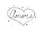 Amore phrase handwritten with a calligraphy brush. Love in italian. Modern brush calligraphy. Isolated word black