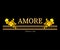 Amore Slogan with roses and chains. Vector patch for fashion apparels, t shirt, stickers, embroidery and printed tee design