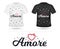 Amore slogan for T-shirt printing design. Tee graphic design. Vector