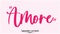 Amore Typographic Pink Color Text Love Quote Valentine quote On Light Pink Background