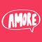 Amore. Valentines day Sticker for social media content about love. Vector hand drawn illustration design.