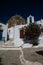 Amorgos island, old village white church, Greece