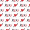 Amorous Art Love Struck Red Heart Vector Pattern