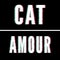 Amour Cat slogan, Holographic and glitch typography, tee shirt graphic, printed design