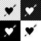 Amour symbol with heart and arrow icon isolated on black, white and transparent background. Love sign. Valentines symbol