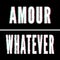 Amour whatever slogan, Holographic and glitch typography, tee shirt graphic, printed design