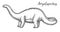 Ampelosaurus dino sketch or Sauropod dinosaur vector