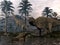 Ampelosaurus dinosaurs family - 3D render
